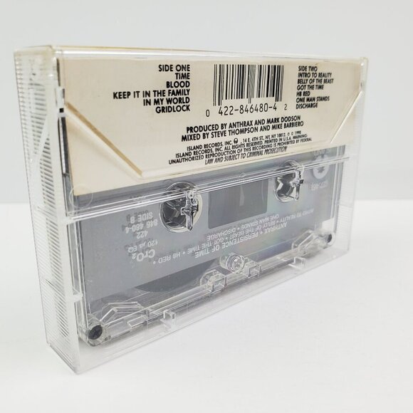 Anthrax Persistence of Time Cassette Tape Thrash Metal Vintage 1990 Tested - Picture 9 of 10